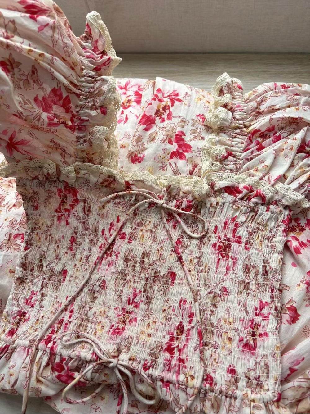 Doen Stanza Lace-Trimmed Floral-Print Organic Cotton-Voile Midi Dress, S - Picture 6 of 12